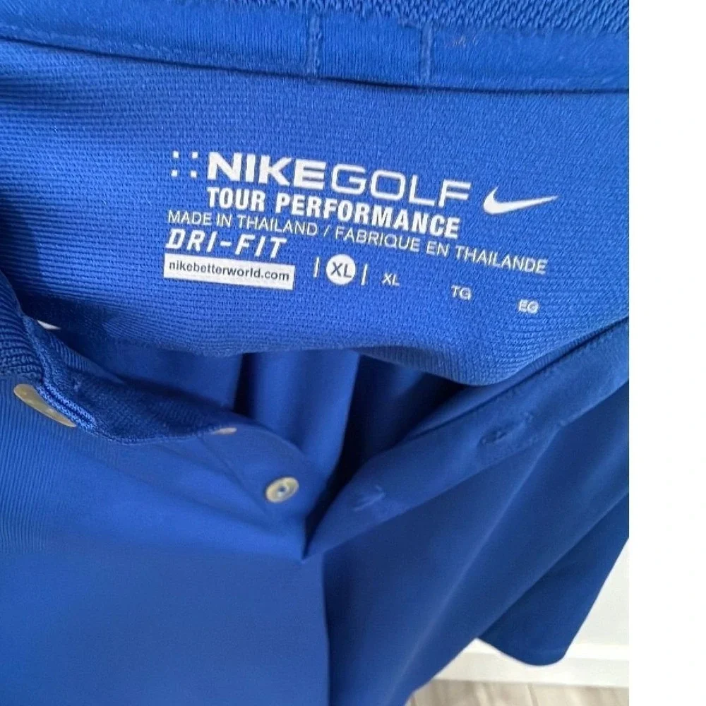 Nike Golf Dri-FIT Polo Shirt Men's XL Blue Tour Performance Short Sleeve